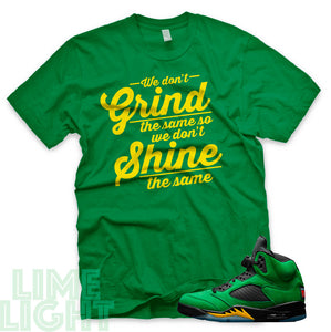 Oregon Green "Grind and Shine" Air Jordan 5 Green Sneaker T-Shirt