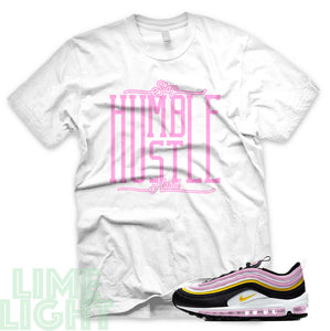Light Arctic Pink/ Dark Sulfur "Stay Humble Hustle Hard" Air Max 97 Sneaker T-Shirt
