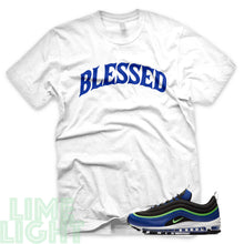 Load image into Gallery viewer, Royal Blue/ Neon Green &quot;Blessed&quot; Air Max 97 Sneaker T-Shirt
