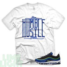 Load image into Gallery viewer, Royal Blue/ Neon Green &quot;Stay Humble Hustle Hard&quot; Air Max 97 Sneaker T-Shirt
