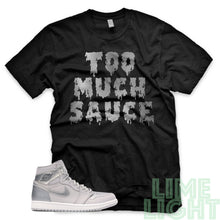 Load image into Gallery viewer, Japan Neutral Grey/ Metallic Silver &quot;Too Much Sauce&quot; Jordan 1 Retro High Sneaker T-Shirt
