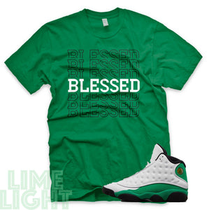 Lucky Green "Blessed7" Air Jordan 13 Retro White Lucky Green Sneaker T-Shirt