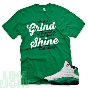Lucky Green "Grind and Shine" Air Jordan 13 Retro White Lucky Green Sneaker T-Shirt