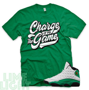 Lucky Green "Charge It To The Game" Air Jordan 13 Retro White Lucky Green Sneaker T-Shirt