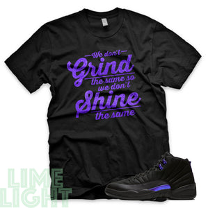 Dark Concord "Grind and Shine" Air Jordan 12 Black and White Sneaker T-Shirt