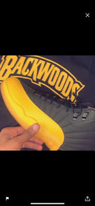 University Gold "Backwoods" Air Jordan 12 Black Sneaker T-Shirt