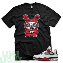 Load image into Gallery viewer, Fire Red &quot;Lil Monsta&quot; Nike Air Jordan 4s Black or White Sneaker Match T-Shirt
