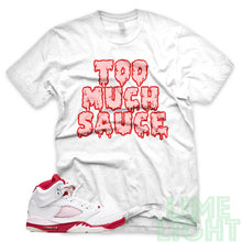 Load image into Gallery viewer, Pink Foam &quot;Too Much Sauce&quot; Air Jordan 5 Sneaker T-Shirt
