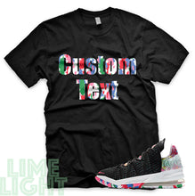 Load image into Gallery viewer, Lebron 18 &quot;CUSTOM TEXT&quot; Lebron 18 Multicolor Black or White Sneaker T-Shirt
