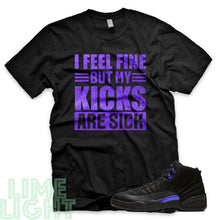 Load image into Gallery viewer, Dark Concord &quot;Sick Kicks&quot; Air Jordan 12 Black and White Sneaker T-Shirt
