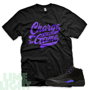 Dark Concord "Charge It To The Game" Air Jordan 12 Black and White Sneaker T-Shirt