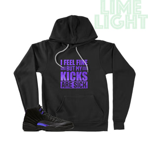 Dark Concord "Sick Kicks" Air Jordan 12 Black Sneaker Hoodie Sweatshirt