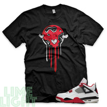 Load image into Gallery viewer, Fire Red &quot;Drip WRLD&quot; Nike Air Jordan 4s Black or White Sneaker Match T-Shirt
