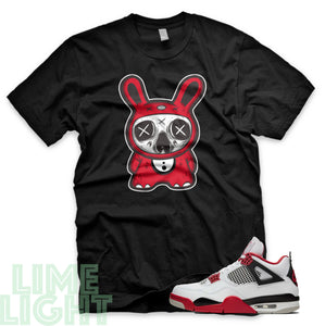 Fire Red "Lil Monsta" Nike Air Jordan 4s Black or White Sneaker Match T-Shirt