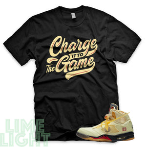 Sail "Charge It To The Game" Nike Air Jordan 5s Black or White Sneaker Match T-Shirt